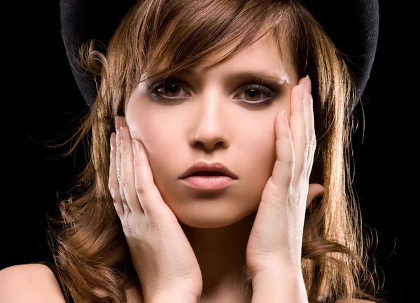Silindir şapkalı kadın — Stok fotoğraf