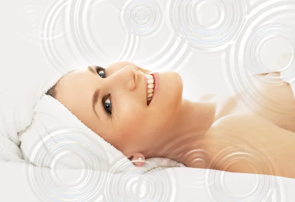 Happy spa with water drops — Stock Photo, Image