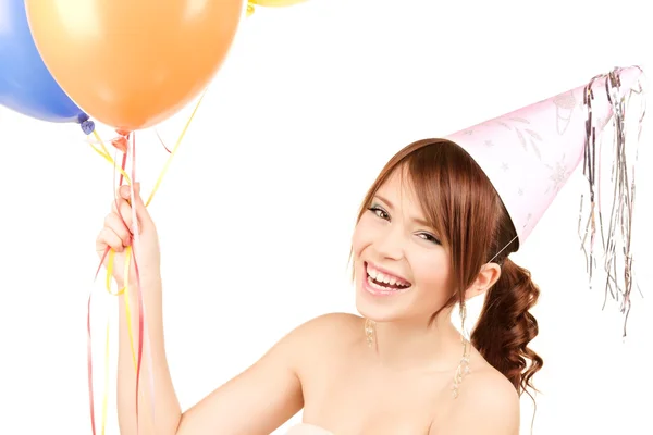 Strona dziewczyny z balonów — Zdjęcie stockowe