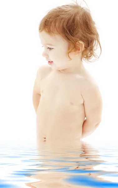 Baby boy in water — Stock Photo, Image