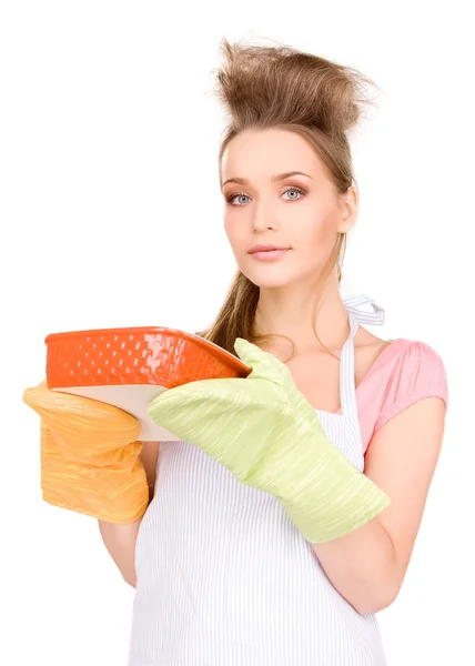 Hausfrau kochen — Stockfoto