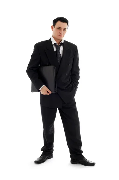 Businessman with black folder — Stock Photo, Image