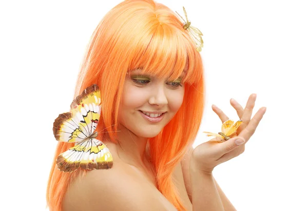 Κορίτσι πεταλούδα — Φωτογραφία Αρχείου