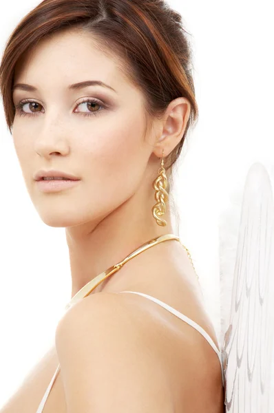 Retrato de chica ángel morena — Foto de Stock