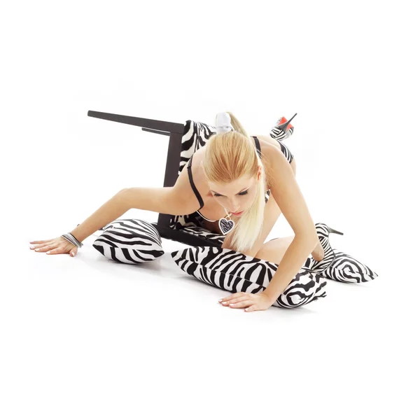 Zebra játékkal — Stock Fotó