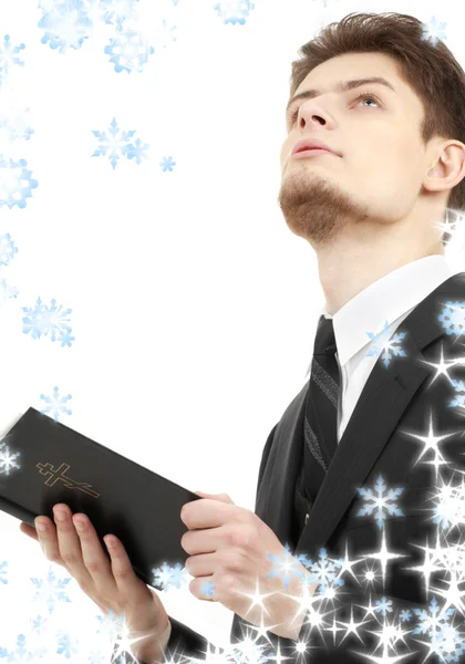 Man with holy bible — Stock Photo, Image