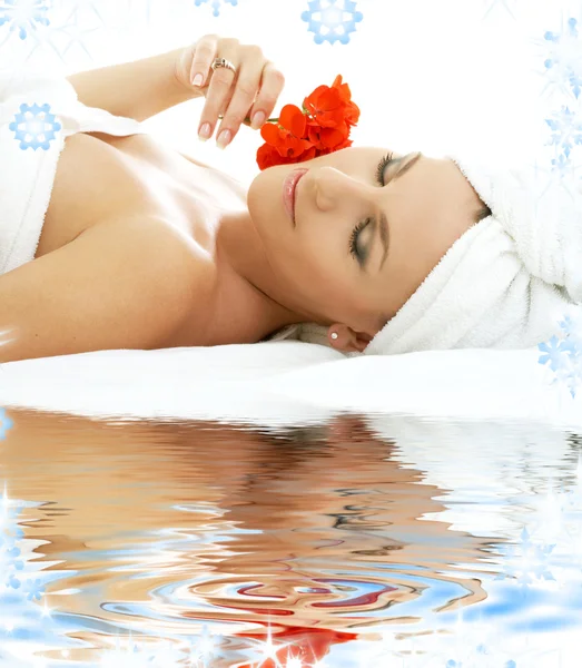 Spa relaxation on white sand — Stock Photo, Image