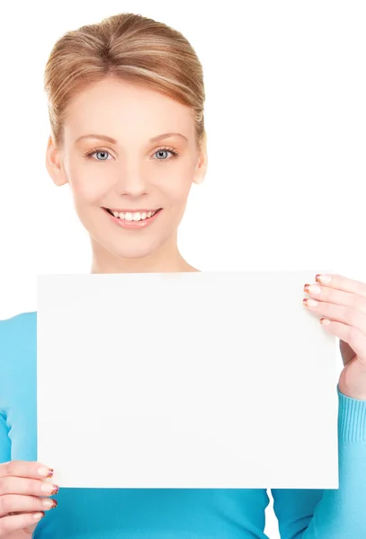 Happy girl with blank board Stock Image