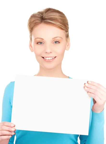 Happy girl with blank board Royalty Free Stock Images