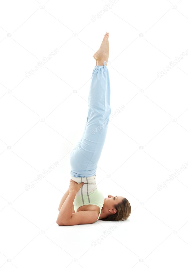 Salamba sarvangasana supported shoulderstand Stock Photo by  ©Syda_Productions 11764138
