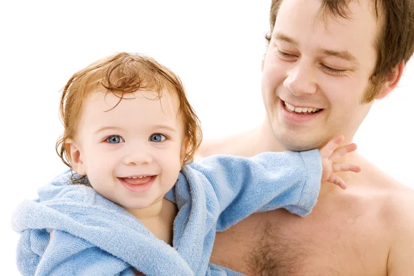 Baby boy in father hands — Stock Photo, Image