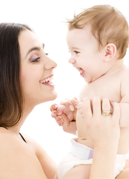 Baby boy in mother hands — Stock Photo, Image