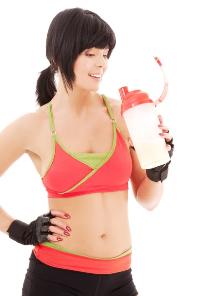Instruktor fitness z shake białka — Zdjęcie stockowe