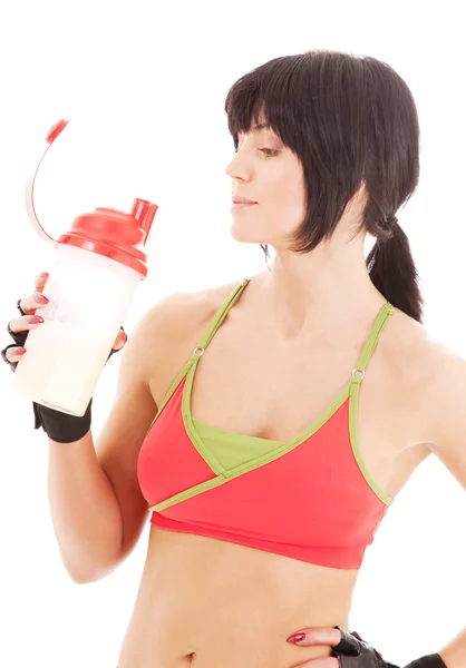 Fitness instructor with protein shake — Stock Photo, Image