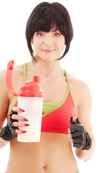Fitness instructor with protein shake — Stock Photo, Image