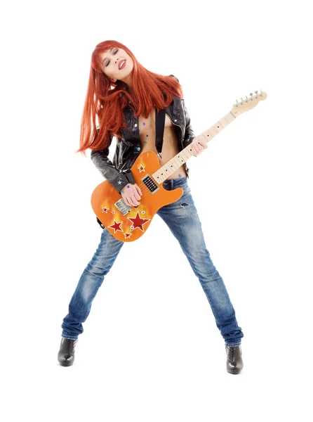Guitar babe — Stock Photo, Image