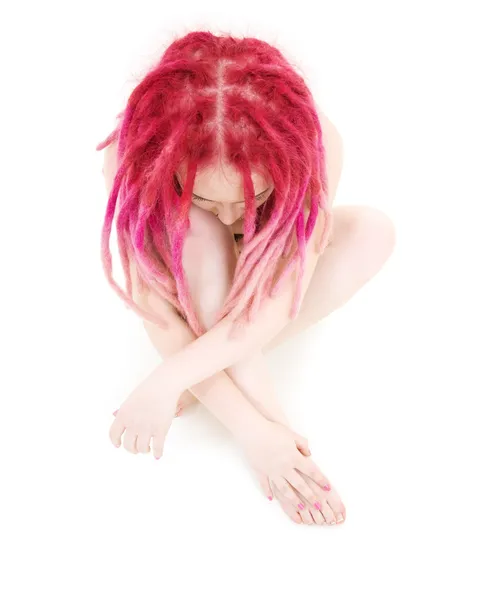 Pembe saçlı kız — Stok fotoğraf