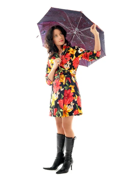 Dziewczynka parasol — Zdjęcie stockowe