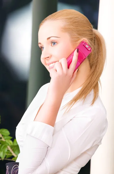 Lovely woman with cell phone — Stock Photo, Image