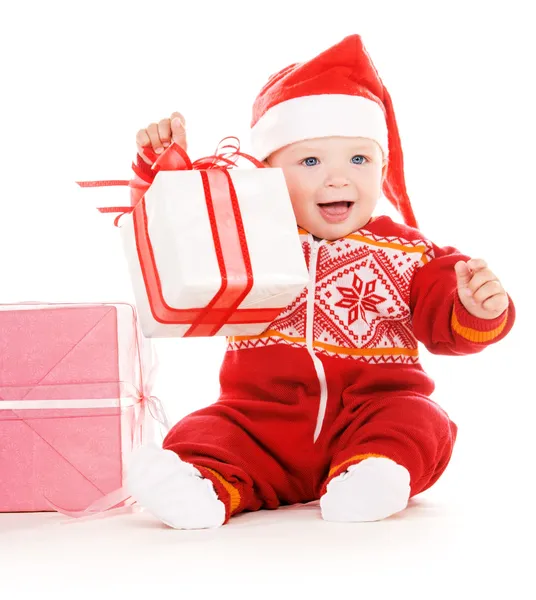 Помощник Санта-Клауса с подарками — стоковое фото
