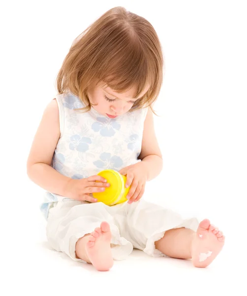 Bambina con schiuma modellante — Foto Stock
