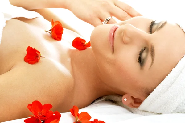 Red petals spa — Stock Photo, Image