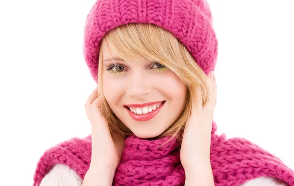 Happy teenage girl in hat Royalty Free Stock Photos