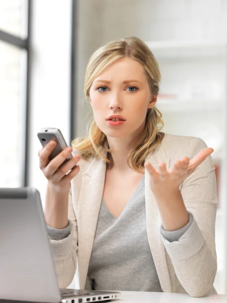 Businesswoman with cell phone — Stock Photo, Image