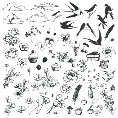 Lovely doodles. clipart