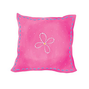 Pink pillow isolated with clippg paths clipart