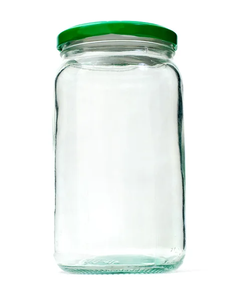 stock image Glass jar with a green cap