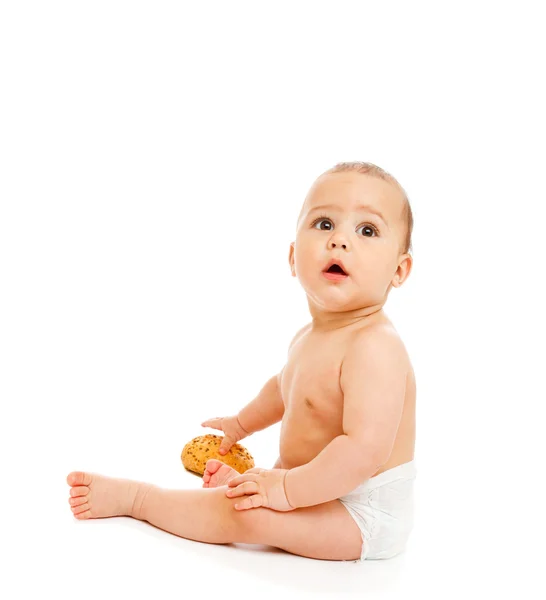 Baby in diaper — Stock Photo, Image