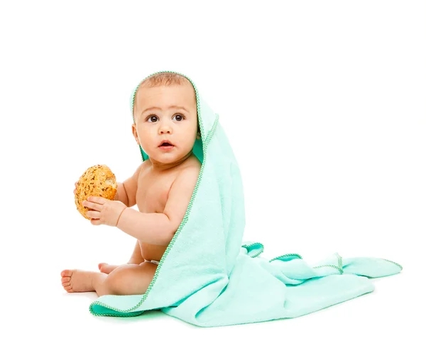 Bebê em toalha — Fotografia de Stock