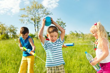 Soaked happy kids clipart