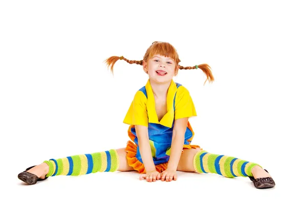 Κορίτσι με αστεία πλεξούδες — Φωτογραφία Αρχείου