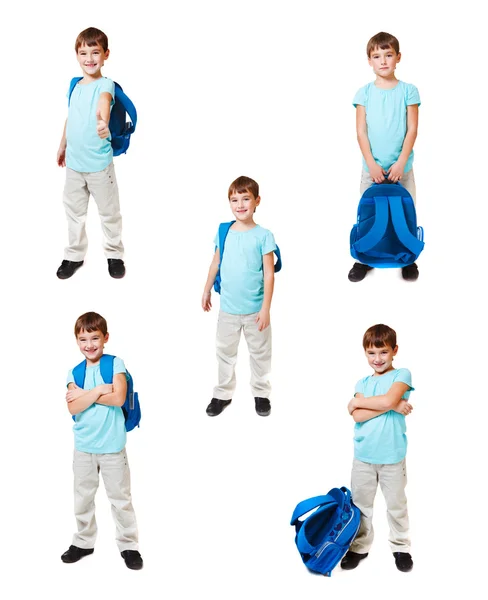 Junge mit Packsack — Stockfoto
