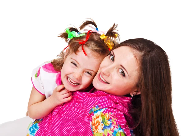 Lachendes Kind und ihre Mutter — Stockfoto
