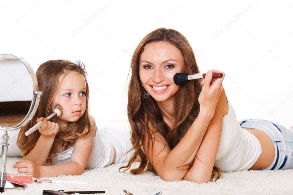 Daughter looks at mother