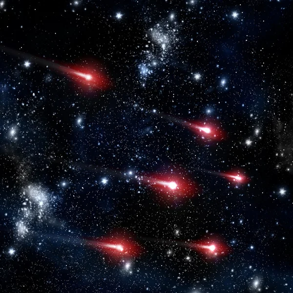 Komet flyger i rymden — Stockfoto