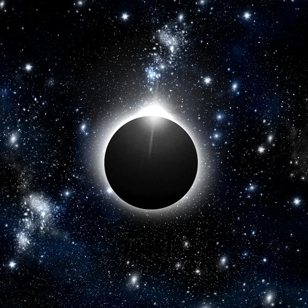 Solar eclipse in deep space — Stock Photo, Image