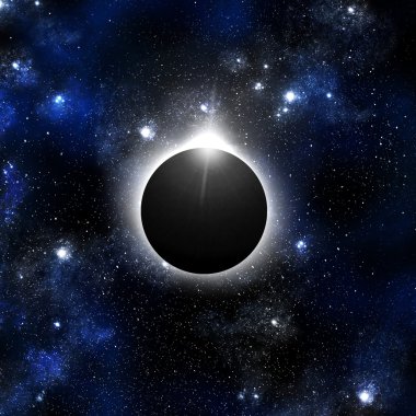 Diamond ring of solar eclipse with Orion clipart