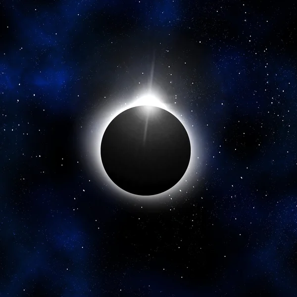 Diamantring av solförmörkelsen — Stockfoto