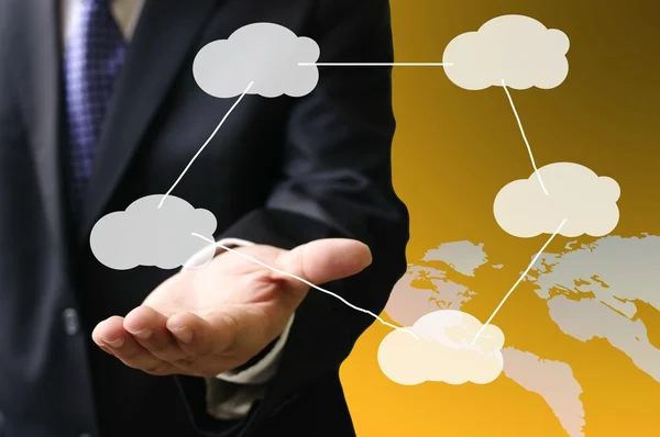 Geschäftsleute zeigen Cloud-Computing-Konzept — Stockfoto