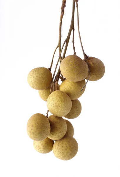 Longanfrucht auf weißem Hintergrund — Stockfoto