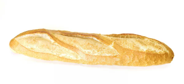 Langer Laib, Baguette auf weißem Hintergrund — Stockfoto