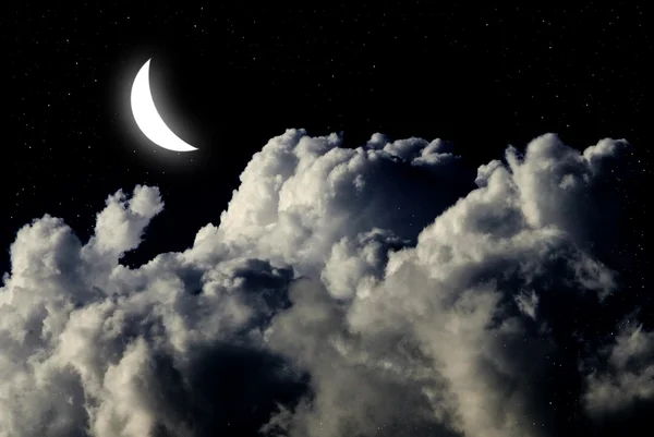 Moon in the night sky — Stock Photo, Image
