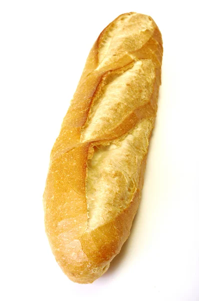 Pan largo, Baguette sobre fondo blanco — Foto de Stock