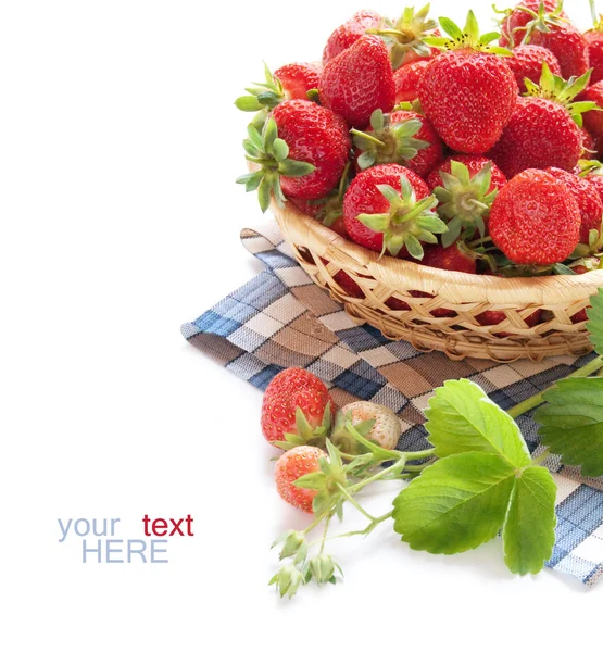 Strawberries in basket — Stockfoto
