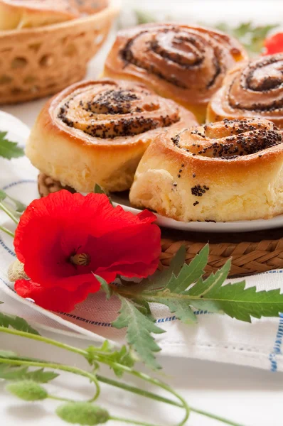 Buns with poppy seed — Stock Photo, Image