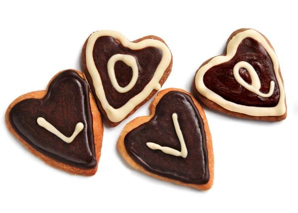Cookies in the shape of a heart — Stock Photo, Image